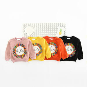 Sweat-shirt en velours à col rond pour enfants, motif lion, de haute qualité - Product Image 1