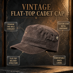 Casquette plate rétro en velours côtelé taupe à visière courte, style casquette de baseball, casquette cadet avec bouton métallique, <span class=keywords><strong>pour</strong></span> la chasse et les activités de plein air - Product Image 4