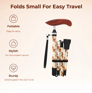 Bastón Ligero de Fibra de Carbono, Antideslizante, Diseño Plegable, Longitud Ajustable, Ayuda de Movilidad <span class=keywords><strong>para</strong></span> Personas Mayores, Capacidad de 100 kg - Product Image 5