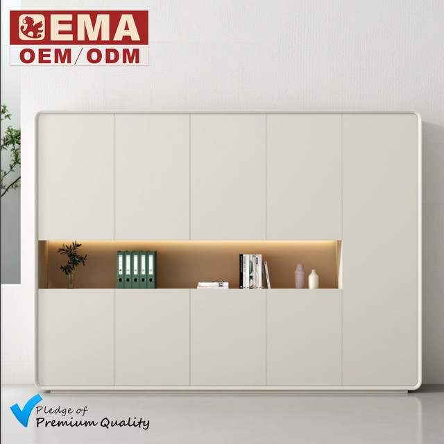EMA Modern Wooden Company File Document Storage Cabinet Office File Storage Cabinet with Soft Close Doors & Adjustable Shelf
