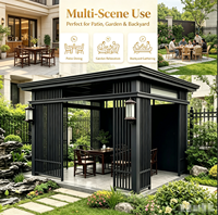 Pérgola de Aluminio Estilo Chino para Exteriores, Resistente a la Corrosión, Insonorizada y Aislada, para Sala de Té, Terraza o Jardín