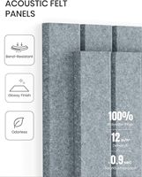 Panneaux PET à design rainuré, installation autocollante, pour bureaux modernes, studios, usage extérieur, salon, hall, NRC élevé 0.9, isolation acoustique