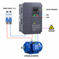 Convertisseur de fréquence VFD 7,5 kW-15 kW 380 V, variateur de vitesse de moteur haute capacité avec protection contre les surcharges