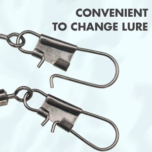 ALPHA  Connecteur de ligne de pêche en acier à haute teneur en carbone avec émerillon rotatif à 4 voies et agrafe de verrouillage - Product Image 4