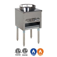 Cuisinière à gaz commerciale Core Pro CP-WOK16 en acier inoxydable, plaque de cuisson wok de 16 pouces de diamètre, 1 brûleur, 95 000 BTU, système d'allumage par flamme pilote