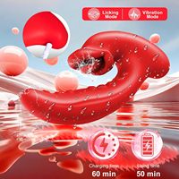 Zungen-Vibrator für Frauen 10 Vibrationsmodi 5 Leckmodi Wasserdicht USB Aufladbar Silikon Erotikspielzeug