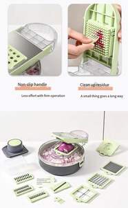 Hachoir à légumes professionnel, mandoline, trancheuse à légumes, hachoir multi-usages tout-en-un avec récipient, coupe-oignon, séparateur d'œufs - Product Image 5