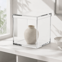 Boîte en acrylique transparente personnalisée, boîte de rangement transparente avec couvercle pour cadeaux, bijoux, cosmétiques, présentoirs de vente au détail