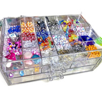 Boîte de rangement pour accessoires de manucure modernes, bijoux, kit d'art des ongles pour salon - Écologique et durable