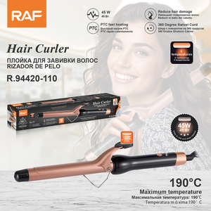 Fer à boucler RAF R.94420-110 45W PTC, chauffe rapide, 5 niveaux de chaleur, température maximale 190°C, cordon rotatif à 360°, réduction des dommages capillaires pour coiffure à domicile - Product Image 2