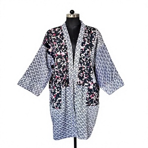 Reversible Boho Floral Printed Open-Front Kimono Two-Sided Midi Casual Ethnic <b>Shrug</b> <b>Jacket</b> ODM Spring Breathable 100% Cotton - Product Image 2
