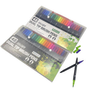 Ensemble de stylos pinceaux à double pointe personnalisés, nouveaux marqueurs d'art à pointe fine pour le dessin et la coloration - Product Image 1