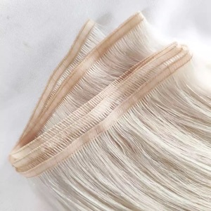 Jasminebeauty 100g para extensiones de cabello humano con trama de PU, 22 pulgadas, Remy europeo teñido rubio con reflejos, doble densidad - Product Image 2