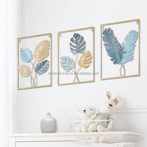 Décoration murale moderne <span class=keywords><strong>de</strong></span> luxe en métal et en fer, arbre à feuilles 3D, design écologique, pour chambre d'enfants, salon, canapé, télévision - Product Image 1