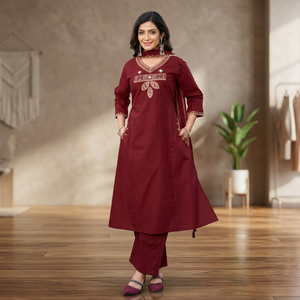 White Floral Printed 100% Cotton <b>Chiffon</b> Kurta Sets Loose Fit V Neck Sweet Digital Printing Summer Casual <b>Dresses</b> - Product Image 2