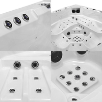 Baignoire de massage moderne à angle droit avec système Balboa, bain à remous extérieur haut de gamme pour hôtels et villas