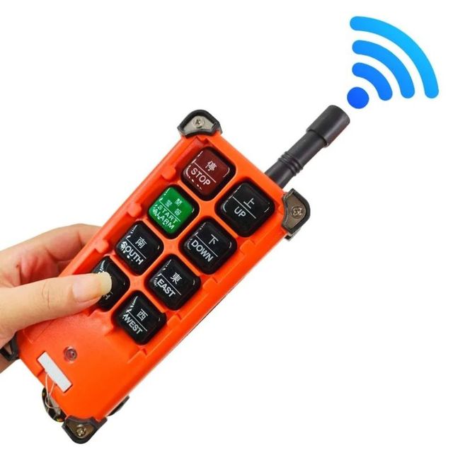 F21-E1B 8-Button IP65 Rated Wireless Crane Remote Control 380V/20V/36V/440V Electric Lift Hoist Switch Receiver -20~+60