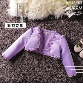 Princesse mariée <span class=keywords><strong>boléro</strong></span> fille Sunblock châle Floral Cardigan pour les filles de fleur - Product Image 3