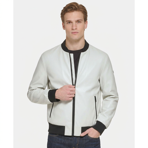 Veste matelassée en cuir d'agneau véritable pour moto, grande taille, design classique, respirante, écologique, veste pour homme grande taille - Product Image 1