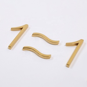 Carrey Custom 3D Gold Electroplate Painting Metal Golden <strong>Letters</strong> <strong>Brass</strong> House Number Sign <strong>Letter</strong> - Product Image 3