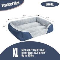 Lit pour chien orthopédique de luxe imperméable en mousse à mémoire de forme, grand rectangle, housse amovible lavable, coussin de soutien