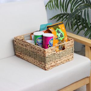 Storage <strong>Basket</strong> with <strong>Handle</strong> <strong>Rectangular</strong> <strong>Wicker</strong> <strong>Basket</strong> for Organizing Straw Rope Woven <strong>Basket</strong> for Storage with <strong>Handle</strong> - Product Image 6