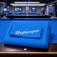 Tapis de billard bleu lisse de qualité professionnelle pour tournoi avec 6 bandes de rebond