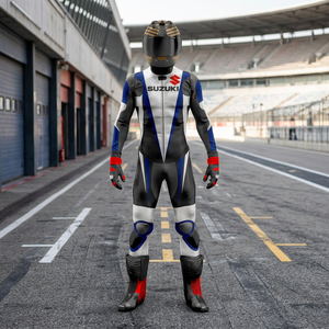 Mono de Motociclismo de Cuero para Hombre, Marca Zuzuki, para Pista/Conducción, de Piel de Vaca/Canguro, Traje de Carreras de Cuero para Motocicleta, con Protecciones de Nivel 2 CE, Todas las Tallas - Product Image 3