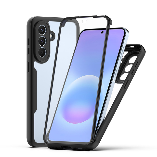 Hybrid TPU+Acrylic 360 Full Protective Cases Black Bumper Clear Back Cover Phone Case for Samsung Galaxy A57 S26 Ultra A06 A07s