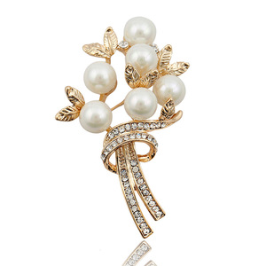Broche de Flor con Pedrería Personalizado, Chapado en Oro de Aleación de Lujo, Moderno, para Regalo de Boda o Compromiso, de Alta Calidad, Unisex - Product Image 5