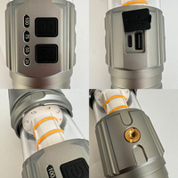 USB-Aufladbare Zoombare LED-Taschenlampe mit Mehrfarbigem COB-Seitenlicht, Rot-Blau Warnblitz-Funktion für Outdoor-Camping und Notfälle