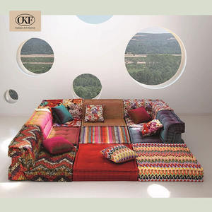 OKF Royal-Juego de sofás modulares en forma de L, muebles de sala de estar de tela de 5 plazas, hermoso estilo árabe para villas sin patas - Product Image 6