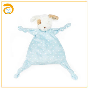 Copertina di Sicurezza per Neonati con Cucciolo e Coniglietto, Peluche Morbido a Pois, Coperta Calmante per Neonati - Product Image 1