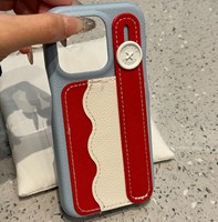 Coque de téléphone Mignon Mélange Couleur De Protection Antichoc Housse Dragonne Fente Pour Carte Funda pour iPhone 16 15 14 13 12 Pro Max Plus