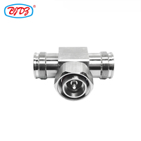 Fabricant 4.3-10 MINI DIN mâle vers double 4.3/10 MINI Din femelle Jack T Type RF Coaxial Adaptateur 3 voies Tee Connecteurs