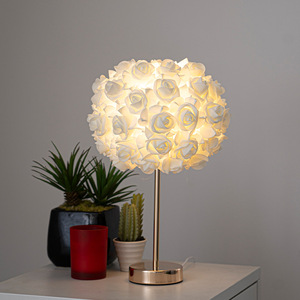 Boda moderna LED <span class=keywords><strong>matrimonio</strong></span> <span class=keywords><strong>dormitorio</strong></span> decoración iluminación E26 cabecera Rosa flor escritorio noche luces decoración del hogar iluminación de mesa - Product Image 5