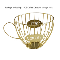 Porte-tasses à café créatif en forme de tasse Porte-dosettes à café creusé Organisateur de stockage de capsules pour comptoir de bar Panier Rangement 1 pièce