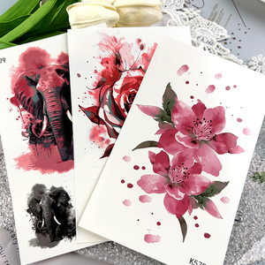 Autocollants de <span class=keywords><strong>tatouage</strong></span> style rose sombre, tatouages floraux sexy imperméables pour <span class=keywords><strong>bras</strong></span> et clavicule - Product Image 5