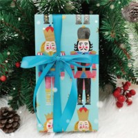 Kit de papier cadeau de Noël à la mode 2025 avec nœud et rubans pour l'emballage de cadeaux de fête