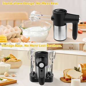 200W High Quality Hand Mixer Multiple Speed Whisk Eggbeater Double-head Design With 11.1V 2000mah Lithium <b>Battery</b> Multi-purpose - Product Image 4