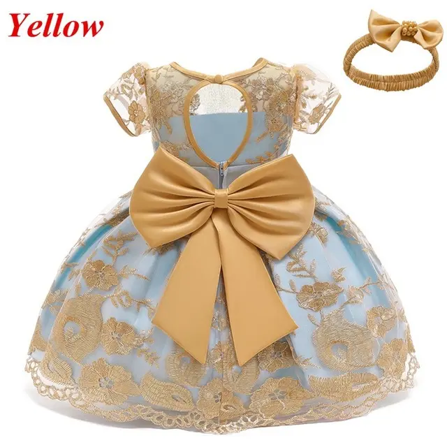 Mädchen Kleider Designs Kurzarm Kinder Ballkleider Spitze Applique Kinder Kleidung Kleines Mädchen Geburtstags feier Kleid