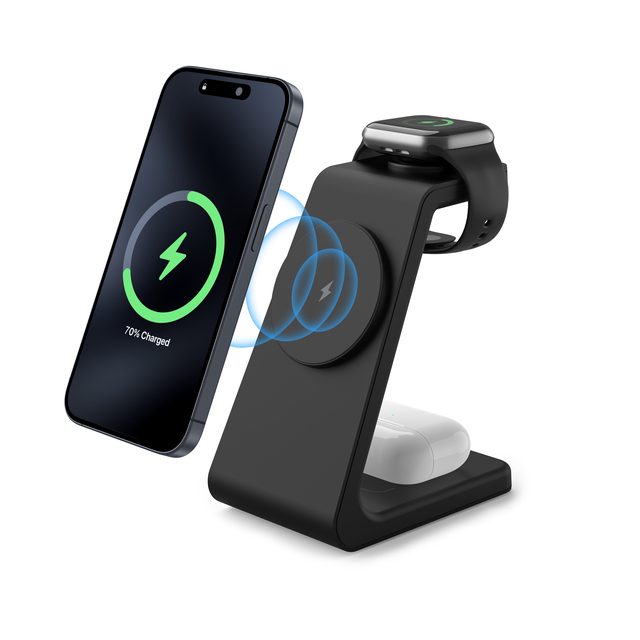 Best Selling M3 Desktop 3 in 1 Magnetic Wireless Charger Stand for iPhone TWS Earphones Watch