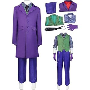 Disfraz de Joker SINSEN para Niños, 7 Piezas, Chaleco Morado y Verde, Traje, Abrigo, Pantalones, Camisa, Corbata, Guantes, Disfraz de Halloween para Niños y Niñas - Product Image 1