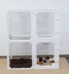 قفص حيوانات أليفة داخلي من الأكريليك قابل للتجميع، مناسب للأرانب الصغيرة والمتوسطة، مع إغلاق بالأزرار للقطط والكلاب - Product Image 5