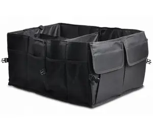Longyang Car Trunk Organizer Storage Bag with Cooler Bag & Lid Large Compartment Collapsible Cargo Accessories