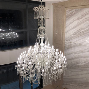 Hot Sale Luxury <b>Large</b> Crystal Chandelier for Weddings Hotel & Villa Adjustable Height Hanging on Staircase with <b>Candle</b> Decor - Product Image 3