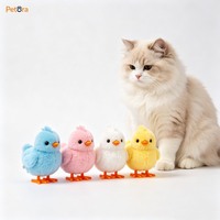 Petora Creative Mini Poussin sauteur en velours pelucheux, coloré, à mouvement mécanique, interactif pour intérieur/extérieur