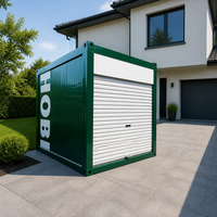 Rumah Kontainer Penyimpanan Modern Panel Sandwich Modular Portabel 20FT 40FT Gudang Mini Mobile Pintu Gulung untuk Halaman Rumah Pertanian