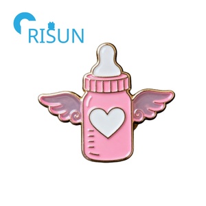 Fábrica al por mayor bebé esmalte Pin personalizado bebé leche ducha chupete botella esmalte Pin insignia personalizado bebé pañal Pin broche - Product Image 2