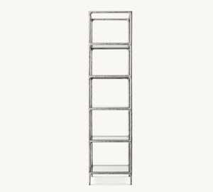 Modern Customized Contemporary Living Room Furniture Forged Metal Frame <strong>Narrow</strong> Glass Office <strong>Shelving</strong> - Product Image 6